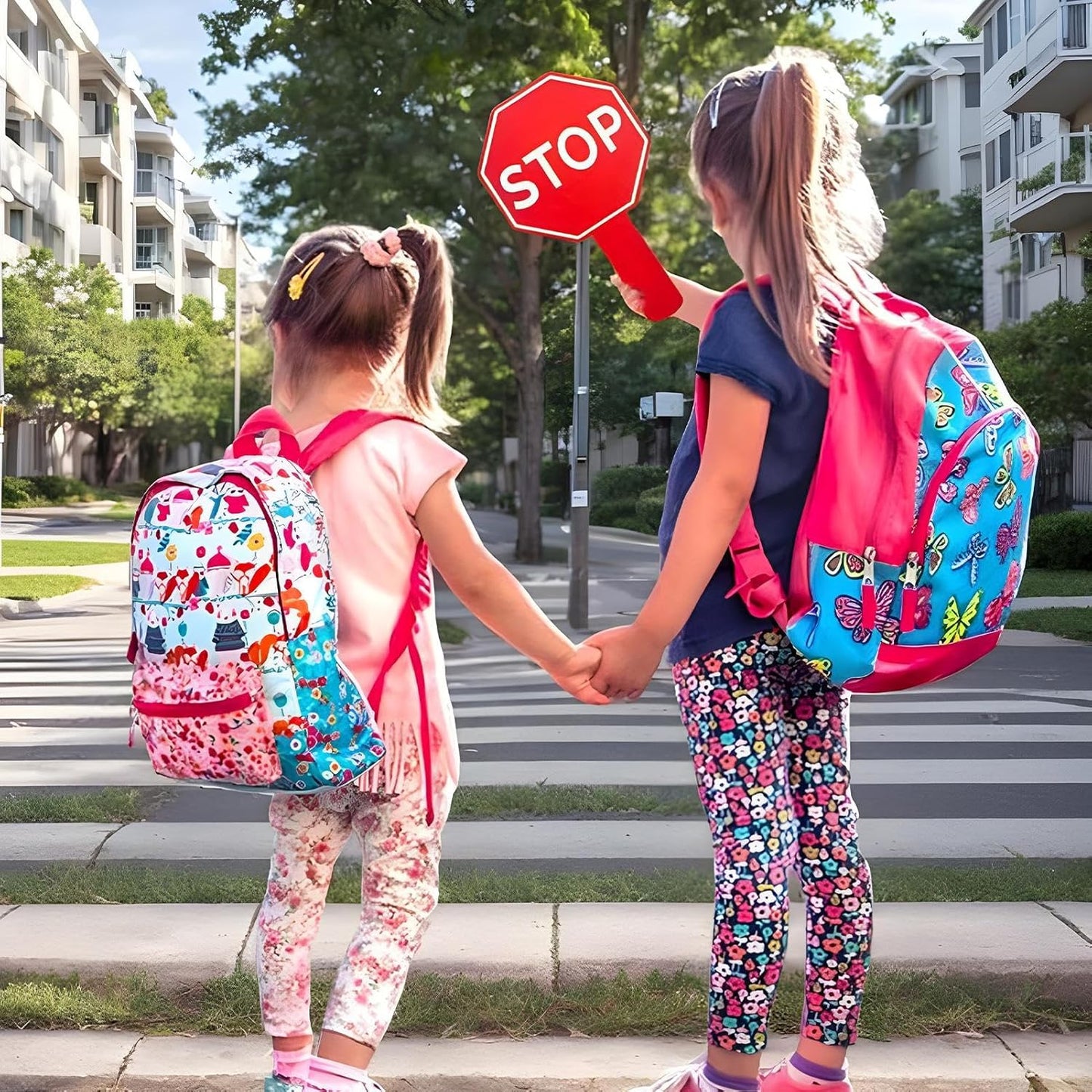 Stop and Go Sign, 10 Pieces Guard Stop Signs, Waterproof Double-Sided Warning, Sturdy Handle Paddle, Traffic Control Tools, Parking Safety, Kids Awareness Activities