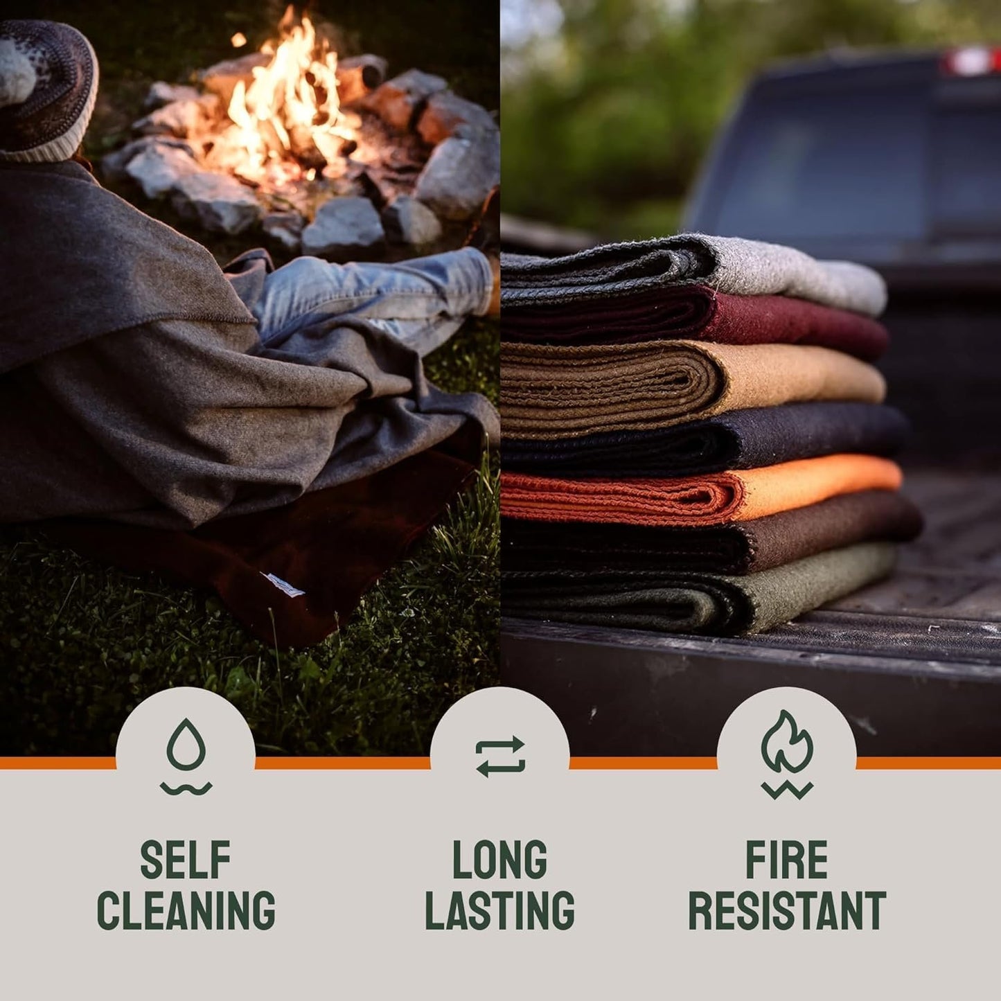 Woolly Mammoth Merino Wool Blanket - Large 66" x 90", 4LBS Camp Blanket | Throw for The Cabin, Cold Weather, Emergency, Dog Camping Gear, Hiking, Survival, Army, Outside, Outdoors – Burgundy