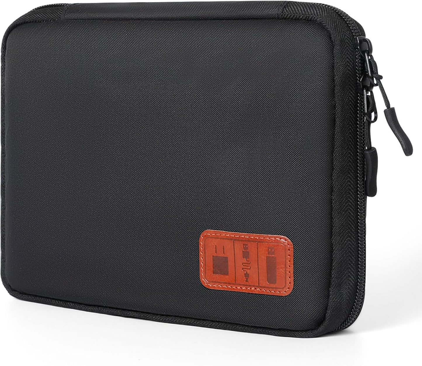 Cozary Cable Organizer, Portable Travel Case for Electronic Accessories, Travel Bag Cable Organizer Holder for USB Cables, SD Cards, Chargers, Hard Disk, Black, Portable and Space Saving