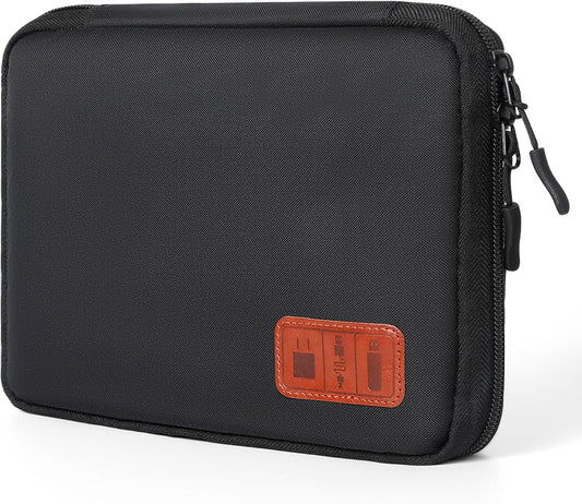 Cozary Cable Organizer, Portable Travel Case for Electronic Accessories, Travel Bag Cable Organizer Holder for USB Cables, SD Cards, Chargers, Hard Disk, Black, Portable and Space Saving