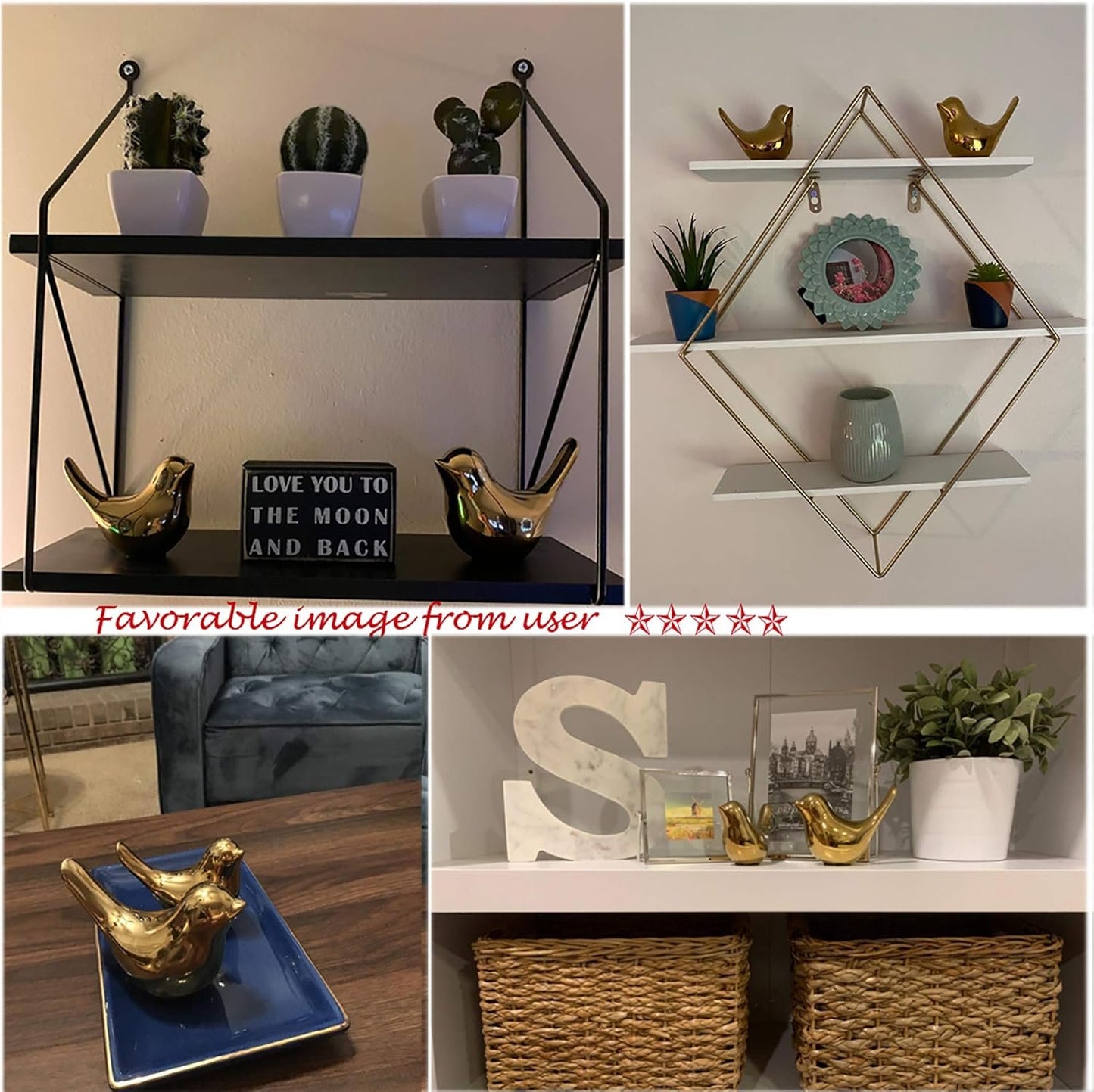 FANTESTICRYAN Small Animal Statues Home Decor Modern Style Gold Decorative Ornaments for Living Room, Bedroom, Office Desktop, Cabinets