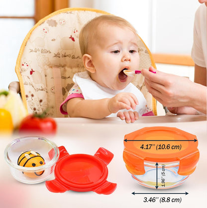 ARSUK Small Glass Food Storage Container With Lids 200ml/7oz - 6PCS Glass Mixing Bowls Set - Mean Prep Containers - Leakproof & Airtight, BPA-Free, Microwave, Oven & Freezer Safe