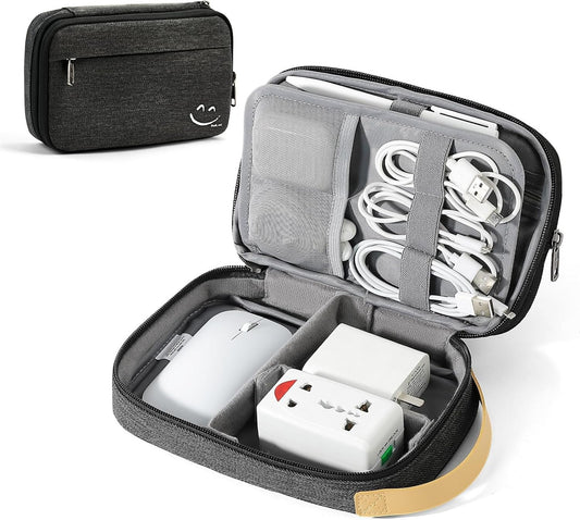Pafunepu Cable Organizer Travel Case, Electronics Organizer, Black