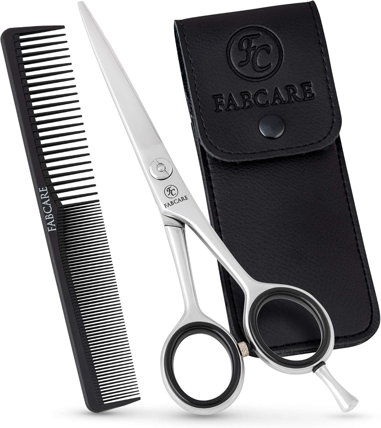 FABCARE Professional Hairdressing Scissors with Micro Serration, Extra Sharp, Ideal for Hair Cutting and Barber Use, 6 Inch Length, Ergonomic Design for Precision and Comfort