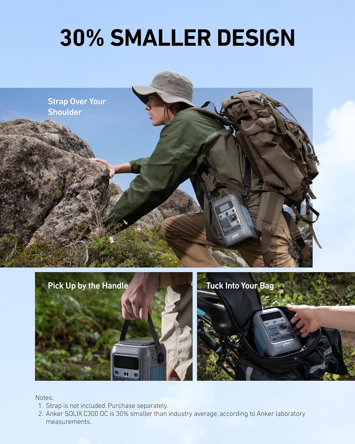 Anker SOLIX C300 DC Power Bank Station, Outdoor 288Wh (90,000mAh), Portable Power Station, LiFeP04 Battery, 300W Solar Generator, for Camping, Traveling, and Emergencies (No Wall Charger Included)