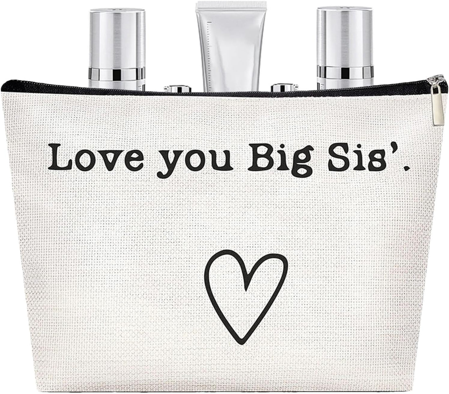 Travel Toiletry Bag - Best Sister Ever Large Organizer Sister, Portable Travel Toiletries Hygiene Bag, Funny Christmas Birthday Makeup Cosmetic Bag, Love You Big Sis, Unisex