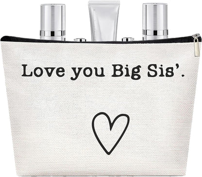 Travel Toiletry Bag - Best Sister Ever Large Organizer Sister, Portable Travel Toiletries Hygiene Bag, Funny Christmas Birthday Makeup Cosmetic Bag, Love You Big Sis, Unisex
