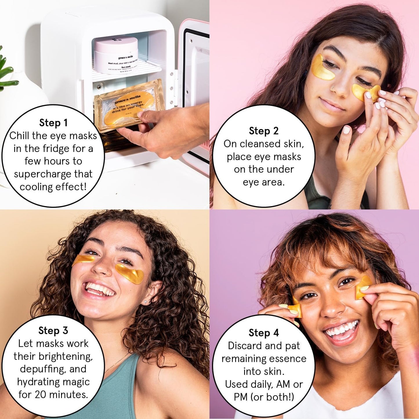 grace & stella Under Eye Mask - Christmas Gifts for Women, Gifts for Mom, Under Eye Patches to Reduce Dark Circles, Puffy Eyes, Eye Bags, Wrinkles, Stocking Stuffers for Women, Vegan (24 Pairs, Gold)