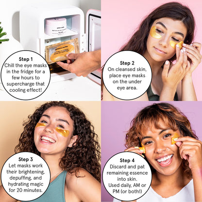 grace & stella Award Winning Under Eye Mask - Travel Essentials - Birthday Gifts for Women - Gel Eye Patches for Dark Circles, Puffy Eyes, Wrinkles, Undereye Bags - Vegan - Self Care (24 Pairs, Gold)