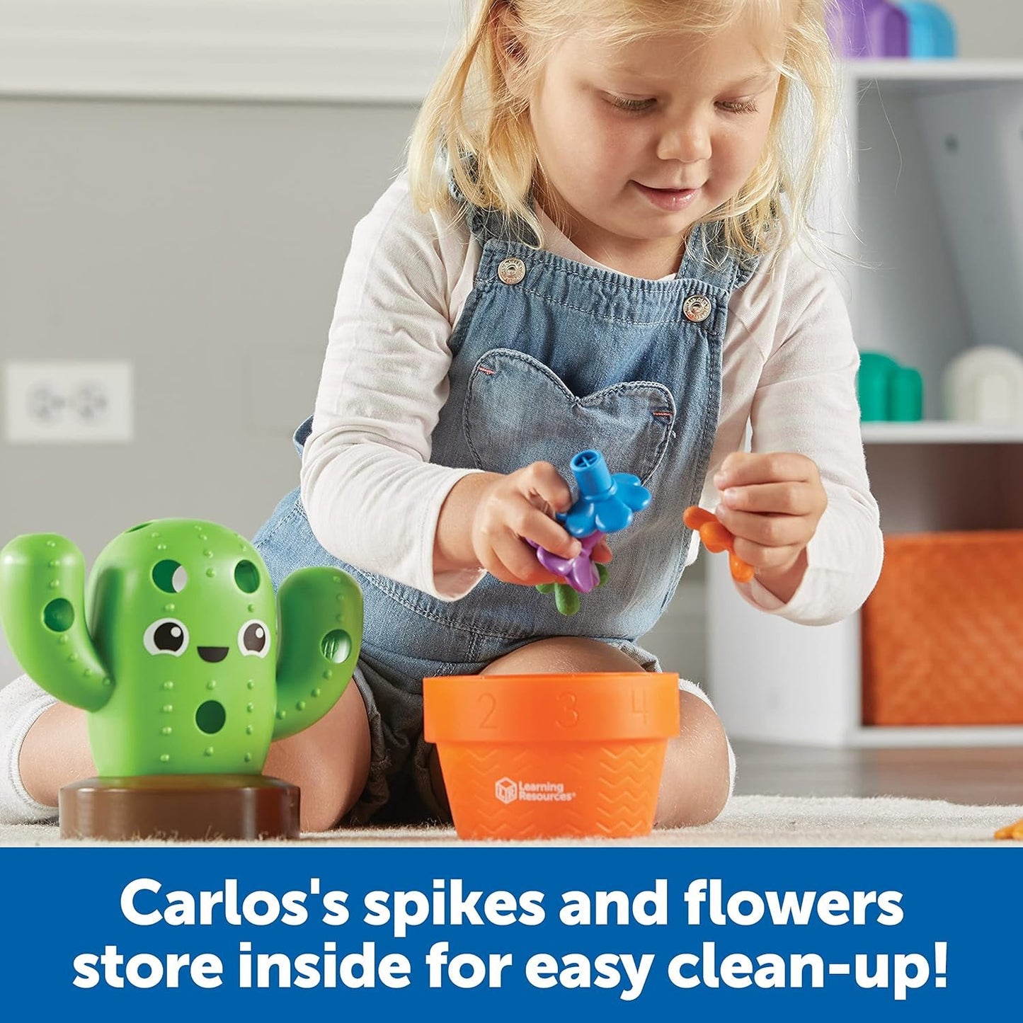 Learning Resources Carlos The Pop & Count Cactus, Top Toddler Toys, Preschool, Fine Motor Skills, Educational Toys, 16 Pieces, Age 18 Months
