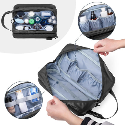 Prokva Men's Toiletry Bag, Tactical Hygiene Bag, Shaving Kit, Toiletry Bag, Large Capacity Toiletry Bag, Black