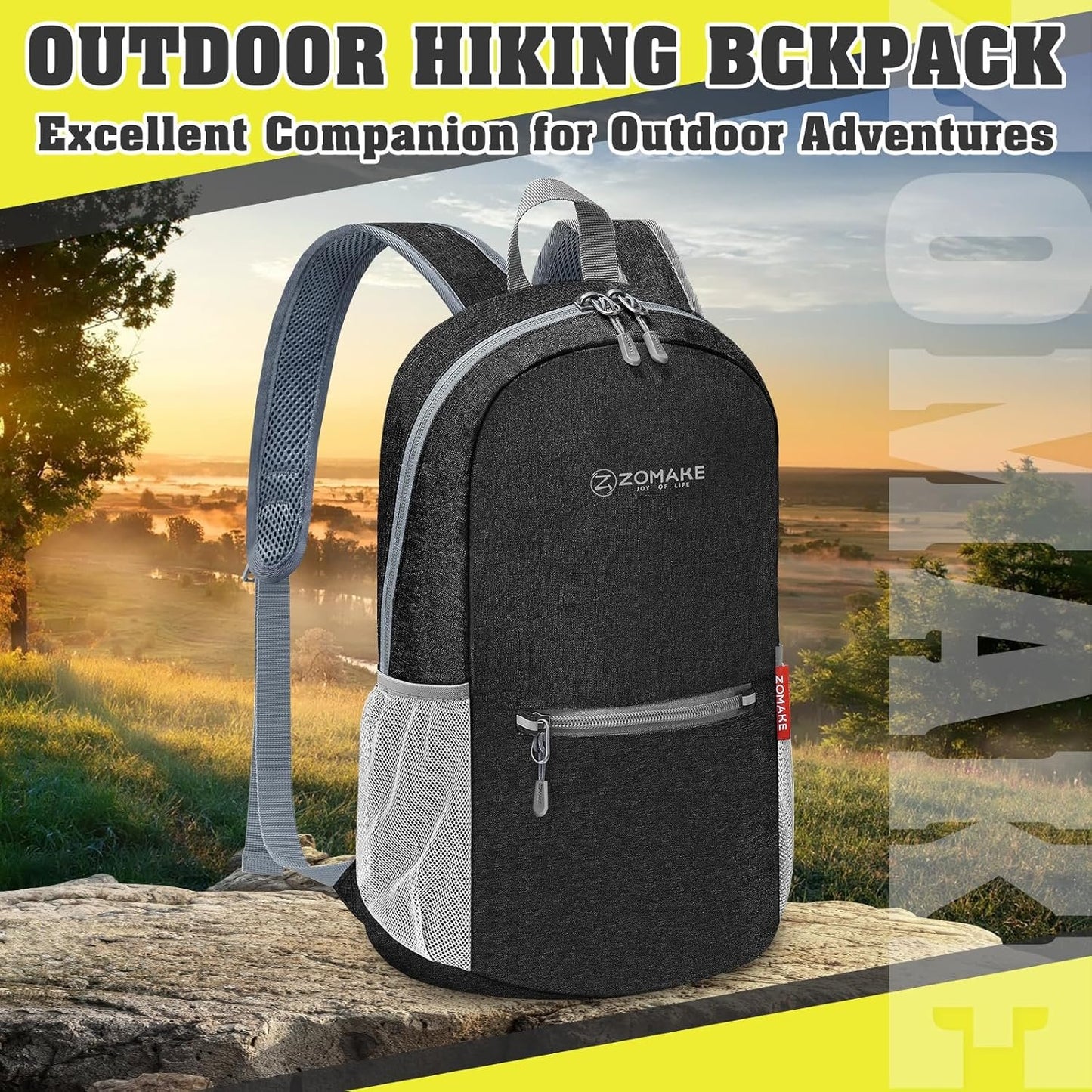 ZOMAKE 10L Travel Backpack - Lightweight Folding Backpacks, Small Hiking Daypack for Camping Outdoor Walking Cycling Holiday