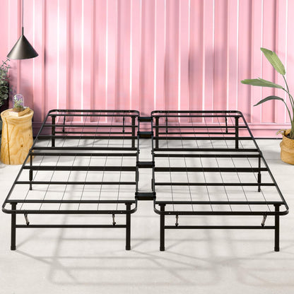 Zinus Smartbase King Bed Base Frame Foldable Premium Metal Heavy Duty Steel - Folding Bed Platform Mattress Foundation with Under Bed Storage
