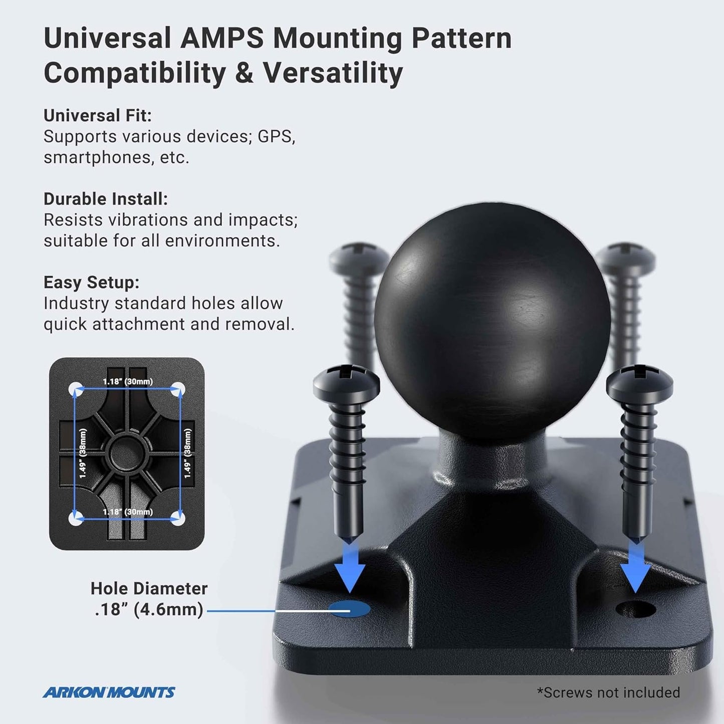 ARKON Mounts Universal Marine Electronic Fishfinder Mount