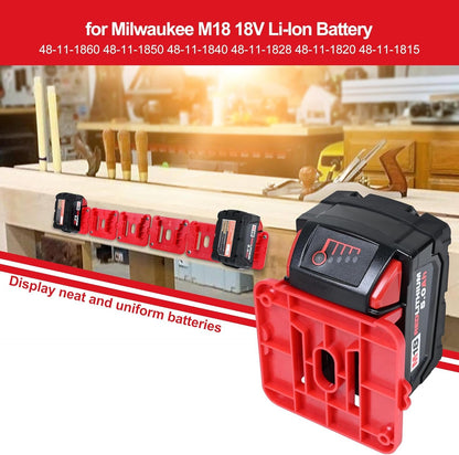 GIPFTYAG 12 Pack Battery Holder for Milwaukee M18 18V Battery Mounts Dock Holder Fit for M18 48-11-1815 48-11-1828 48-11-1850 48-11-1860 (w/24 Screws, No Battery)
