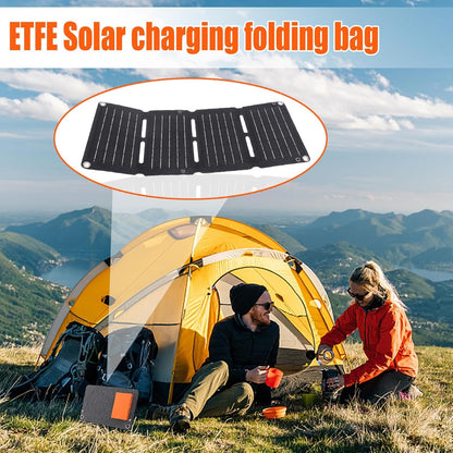 Solar Charging Bag, Solar Power Charging Bag Phone Charger, Power Bank Camping Solar Charger, Folding Bag Portable Charger Waterproof for Outdoor Camping Hiking Urgent