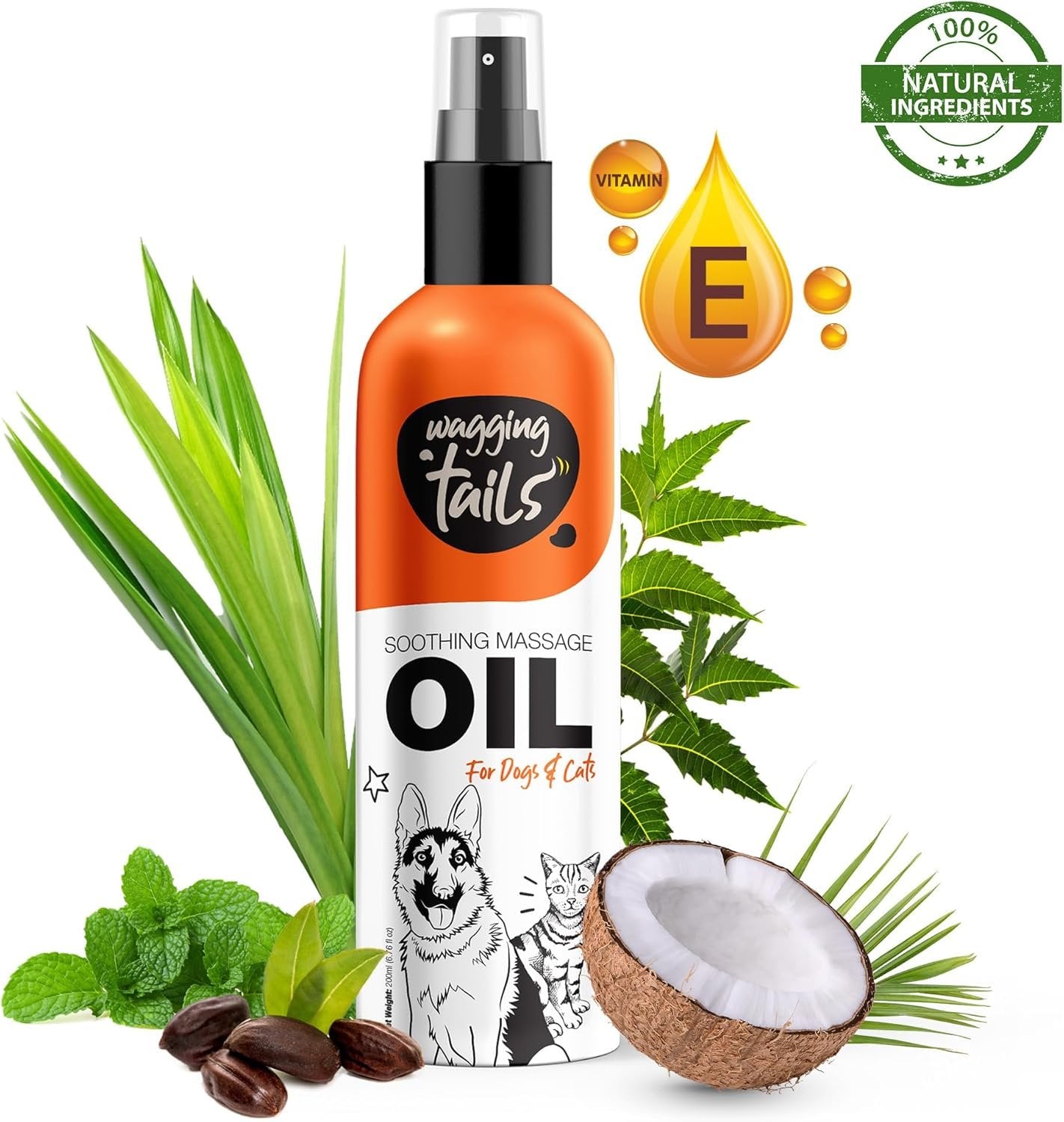 Wagging Tails 5-in-1 Grooming Kit for Pets | Shampoo 6.76 fl oz, Dry Bath 6.76 fl oz, Massage Oil 6.76 fl oz, Paw Butter 1.76 fl oz & Paw Spray 3.38 fl oz | Natural Ingredients | Ideal Gift for Pets