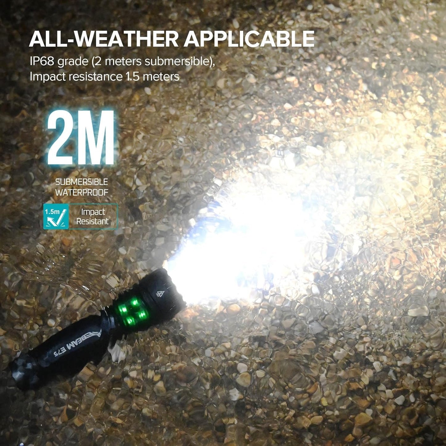 ACEBEAM E75 4500 High Lumens Flashlight with Magnetic Base, Super Bright LED Flashlight Rechargeable, IPX8 Water-Resistant Tactical EDC Flash Light, 26 Days Super Long Lasting for Camping,Everyday Use