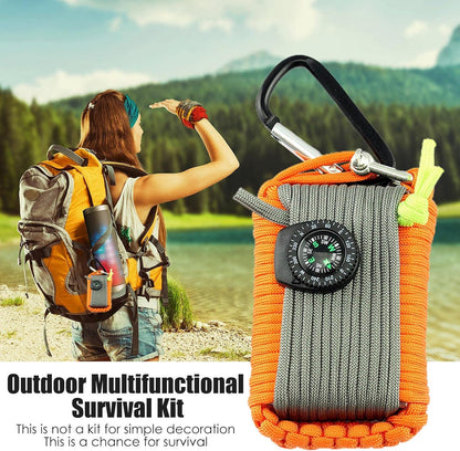Camp Survival Kit | Survival Gear Equipment Tools - Hunting Fishing includes Saw, Paracord, Pin, Return Pin, Hiking Buckle Etc Shwing