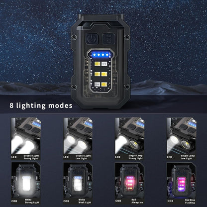 AYKEYON-K Flashlights High Lumens - Super Bright 800 LM, USB C Rechargeable LED Keychain Flash Light with COB Side Light, 8 Modes, IPX5 Pocket Flashlight,Tactical Flashlight（Black）