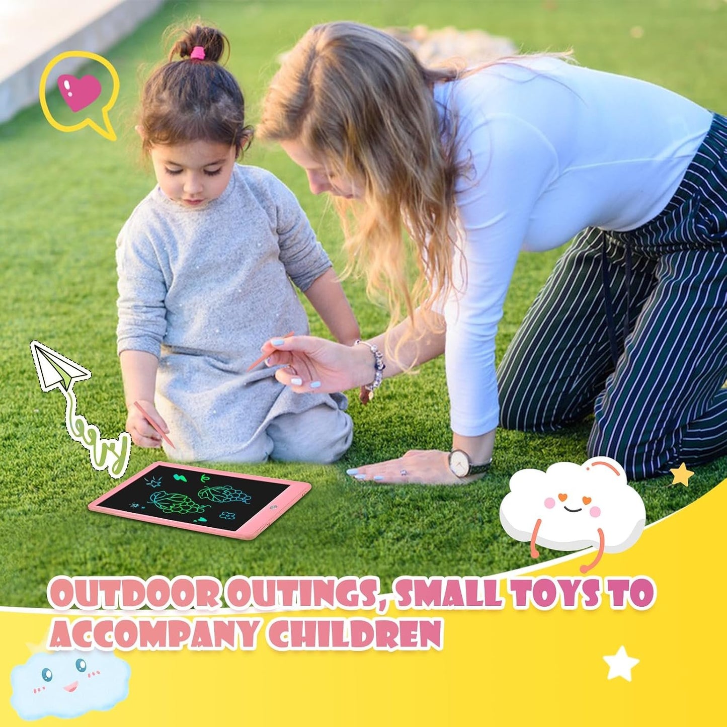 EooCoo Toys for 3-6 Years Old Girls Boys, 10 Inch LCD Writing Tablet, Electronic Drawing Tablet, Doodle Board, Party Birthday Gifts for Kids, Educational Learning Toys Toddler Travel Essentials