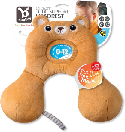 BENBAT Bear Design Travel Friends Headrest for 0 to 12 Months, Orange, 0-12 mths (211)