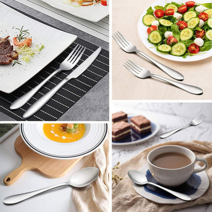 Cutlery Set, LIANYU 30-Piece Stainless Steel Flatware Set Eating Utensils for 6, Silverware Tableware Sets Include Forks Knives Spoons, Mirror Finish, Dishwasher Safe