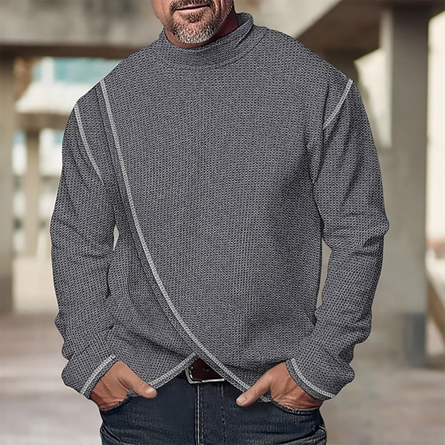 ZDSUHYIW Tech - Maglia a maniche lunghe da uomo, sportiva, traspirante, a maniche lunghe, tecnologia anti-odor, per allenamento all'aperto, fitness, maglietta Essentials Henley, a maniche lunghe,