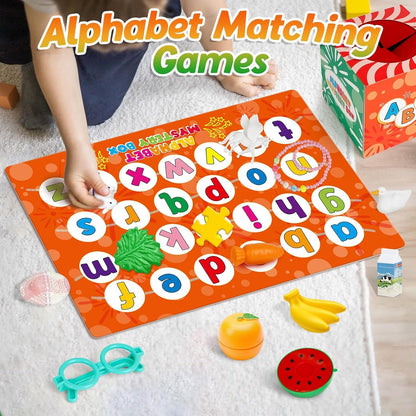 Kasfalci Alphabet Mystery Box for Kids,26 PCS ABC Learning Toys,Letters Sorting Matching Games for Toddlers,Letter Sounds,Speech Therapy Fine Motor Toys for Preschool Kindergarten Classroom