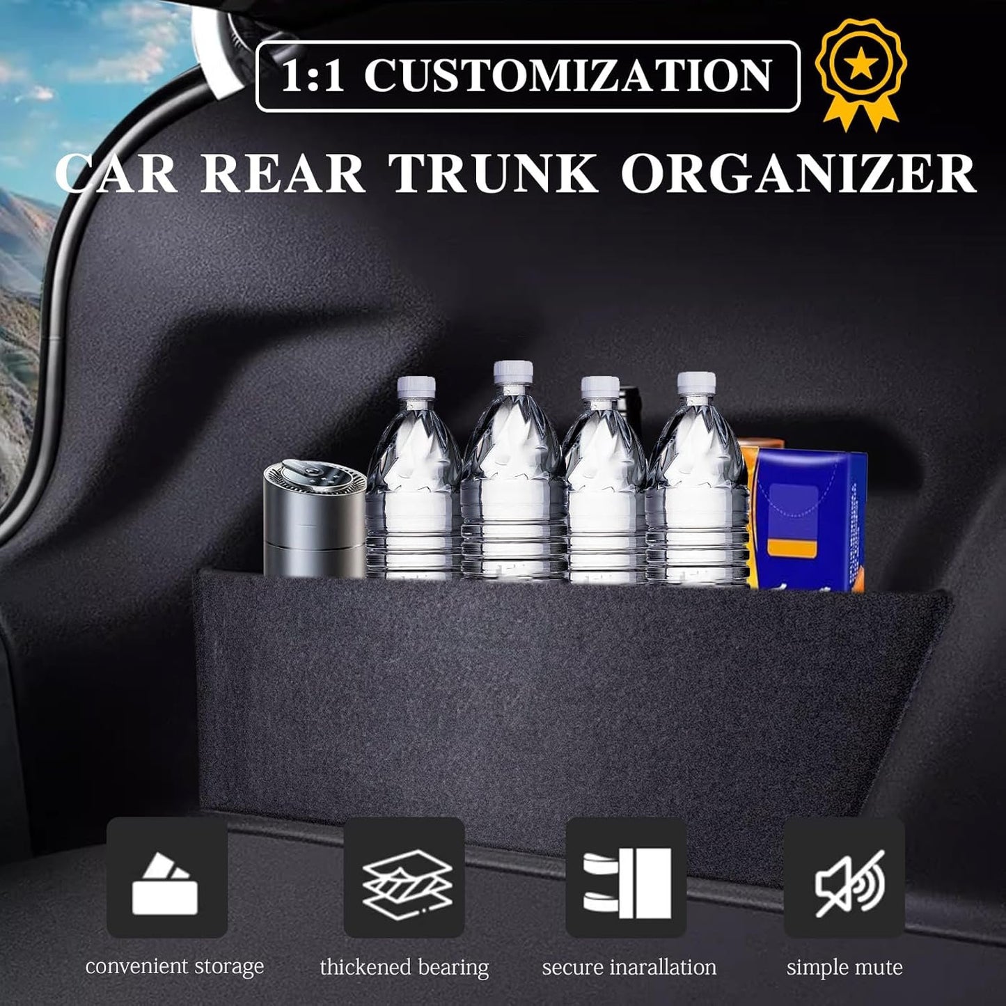 Frencstr Rear Trunk Organizer Side Divider Sticker fit for 2016-2021 Honda Civic 10th Gen Hatchback Trunk Side Storage Baffle Partition Board for Honda Civic Accessories 2PCS