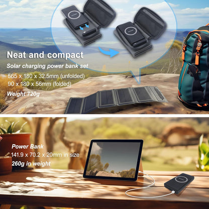 innowa 2-in-1 Solar Charger Power Bank, 9W High Efficiency Detachable Solar Panel, 10000mAh Portable Battery Pack, 15W Wireless, 20W PD, 18W QC3.0 Fast Charging, Dual USB for Hiking