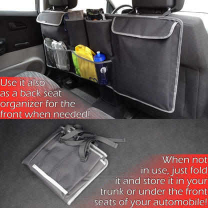 Car Backseat Trunk Organizer - Auto Hanging Seat Back Storage - Multipurpose Cargo Accessory - Space Saving Facilitator for SUV, Hatchback, Crossover, Minivan