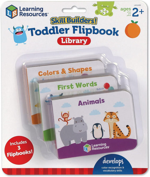 Learning Resources Skill Builders! Toddler Flipbook Library, Educational Toys, Toddler Toys, ABC Learning for Toddlers, Baby & Toddler Toys, Toddler Activity Book, 3 Pieces, Ages 2+
