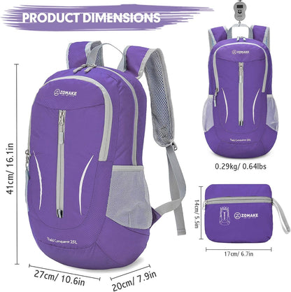 ZOMAKE 25L Ultralight Packable Backpack, Small Foldable Hiking Backpacks Water Resistant Light Daypack for Outdoor Hiking