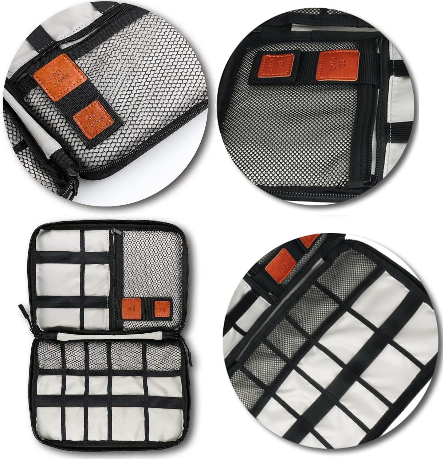 Travel Cable Organiser Bag,T Tersely Travel Gadget Cables Electronics Organiser Accessories Bag,Portable Tech Pouch Gear Bag Cable Bag Phone Carrying Storage Case for Headphone Earphone USB