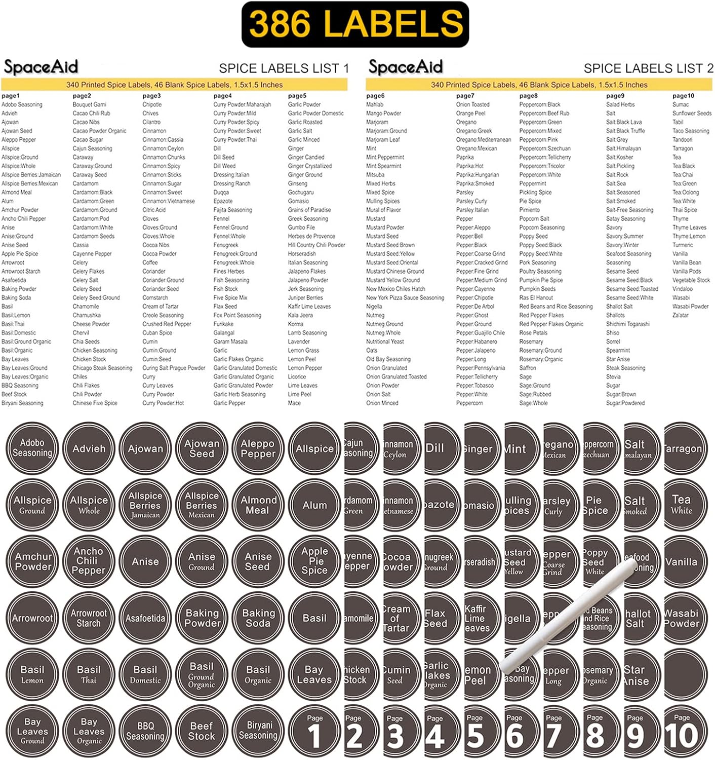SpaceAid Spice Drawer Organizer with 28 Spice Jars, 386 Spice Labels, 4 Tier Seasoning Rack Tray Insert for Kitchen Drawers, 13" Wide x 17.5" Deep