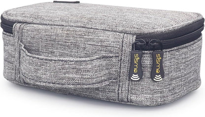 sisma Travel Electronics Organiser Carrying Case for Power Cords Power Bank Earbuds Hard Drives Memory Cards Laptop Adapter Mouse Small Tech Accessories -Grey 1680d Fabrics