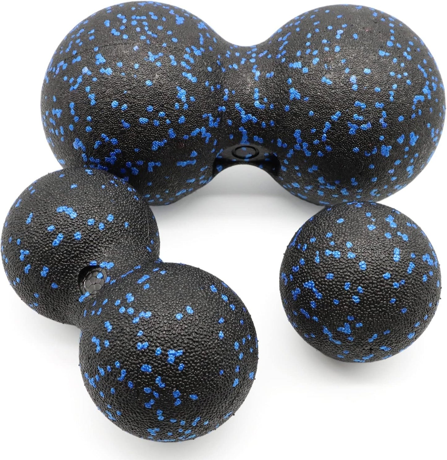 KEQCQE EPP Peanut Massage Ball Set Lacrosse Ball & Spiky Ball Durable Double Massage Ball for Back Pain Relief Muscle Recovery, Yoga, Deep Tissue Trigger Point Therapy Myofascial Release