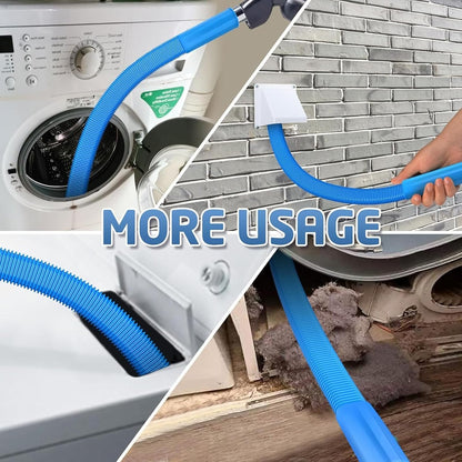 Dryer Duct Cleaning Kit - Vent Tool, Lint Brush | Vacuum Attachment with Flexible Rod Set For Pipe Trap Exhaust Hose Dust Removal Appliance Maintenance Safety Interior House Use Accessories