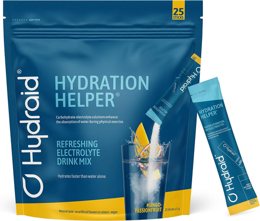 Hydraid Hydration Helper I Electrolyte Powder Mineral Salts Sports Supplements I For Better Rehydration and Recovery The 25 Sachets I After Sports and Parties I Mango-Maracuja