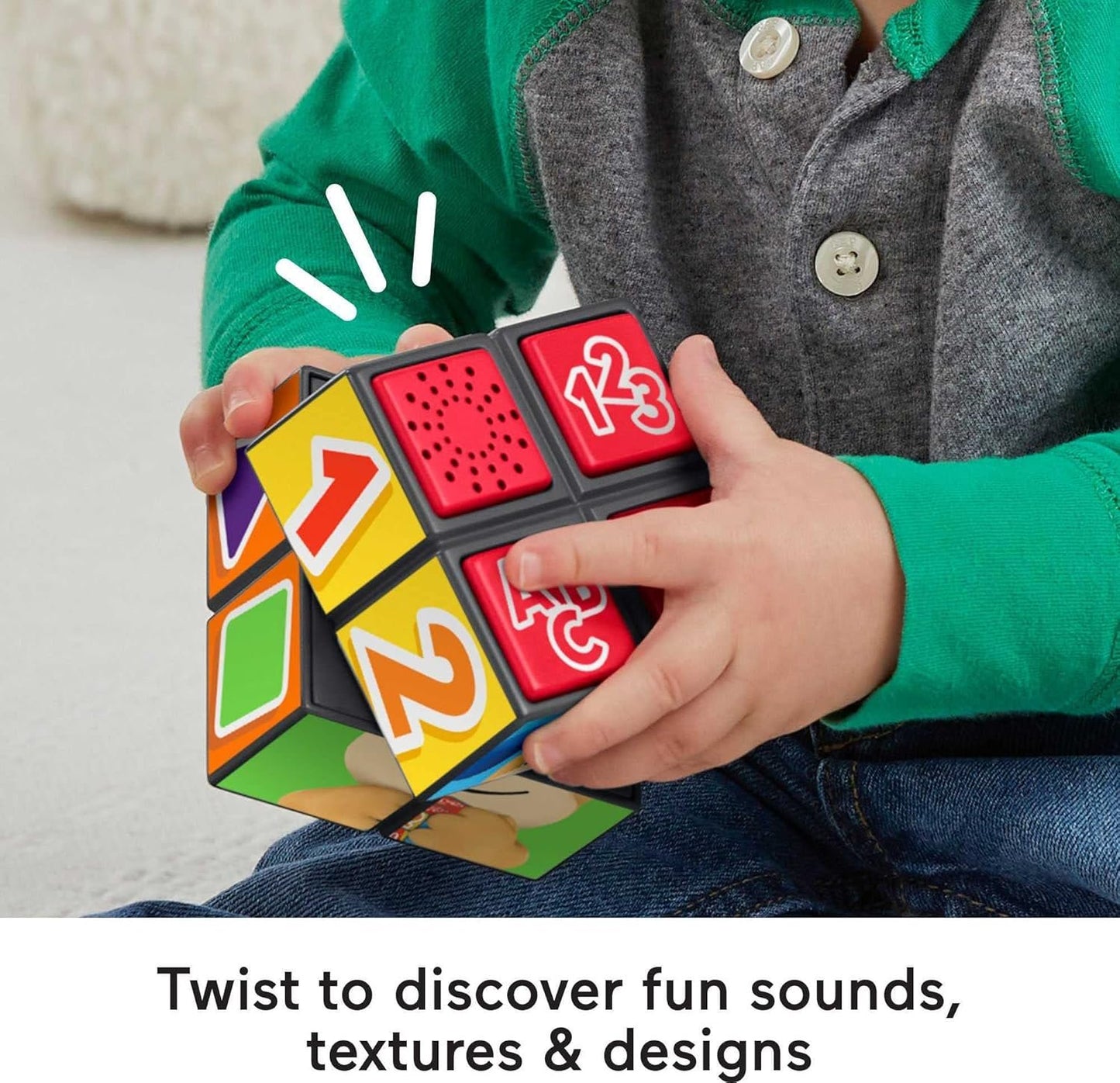 Fisher-Price Baby Learning Toy with Lights Music and Fine Motor Activities, Laugh & Learn Puppyâ€™s Activity Cube UK English Versionâ€‹â€‹