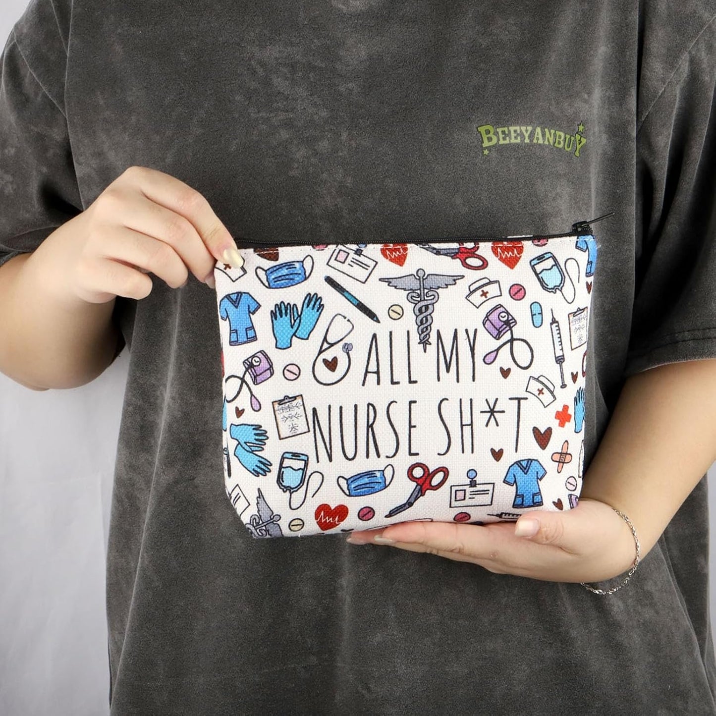 Nurse Makeup Bag Nurse Accessories ER Nurse G-ift Nurse Survival Kit ICU Nurse G-ift ER Nurse G-ift Nurse Appreciation Makeup Bag Nurse Graduation G-ift (All My Nurse ca)