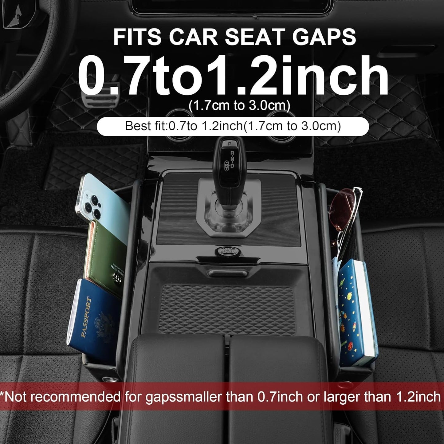 Feitxwai Car Seat Gap Filler, Car Seat Gap Organizer, Car Seat Storage Box Leather Car Seat Gap Filler, Car Seat Gap Pocket, car accessories, car gap filler, accessoire voiture(Black 1PCS)