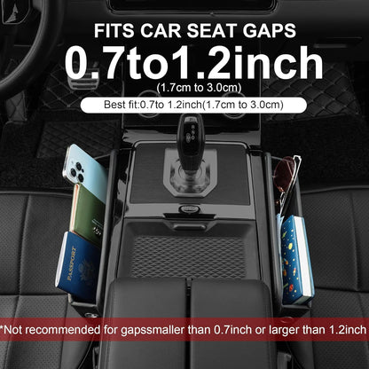Feitxwai Car Seat Gap Filler, Car Seat Gap Organizer, Car Seat Storage Box Leather Car Seat Gap Filler, Car Seat Gap Pocket, car accessories, car gap filler, accessoire voiture(Black 1PCS)