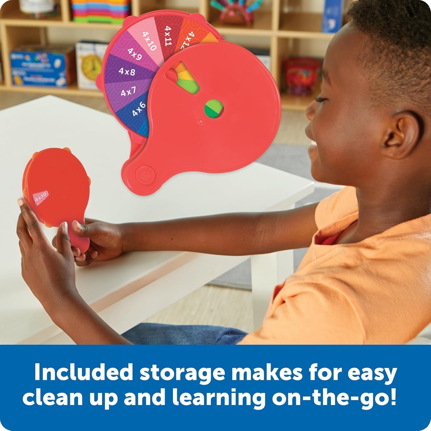 Learning Resources Skill Builders! Multiplication Quiz Wheel, Math Fidget Toy, Number Flash Cards, Math Fidget Spinner, Ages 6+, 15 Pieces