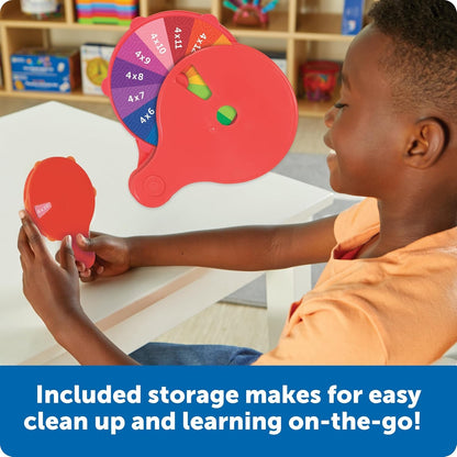 Learning Resources Skill Builders! Multiplication Quiz Wheel, Math Fidget Toy, Number Flash Cards, Math Fidget Spinner, Ages 6+, 15 Pieces