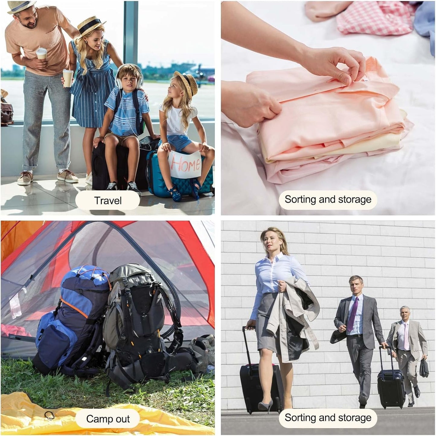 DAWNTREES 9 Set Packing Cubes for Travel, Luggage Suitcase Organizer,with Shoe Bag,Compression Packing Cubes,Cosmetics Bag, Travel Accessories Bags Made with Wearable Waterproof Fabric