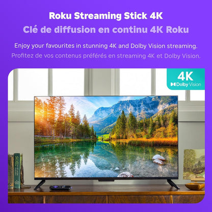 Roku Streaming Stick 4K 2022 (Official Manufacturer Product) | Streaming Device 4K/HDR/Dolby Vision with Voice Remote with TV Controls and Long-Range Wi-Fi