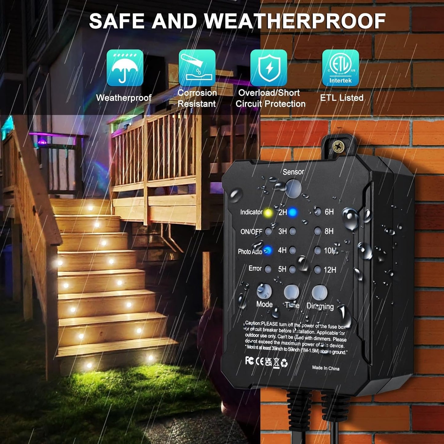 SMY Lighting Dimmable LED Deck Lights with Timer and Photocell Sensor and Protecting Shell φ32mm,20Pack Outdoor LED Smart Deck Lighting IP67 Waterproof for Garden,Yard Stair, Patio, Floor Decoration