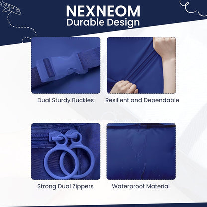 NEXNEOM Packing Cubes Blue Pack 9 - Multifunctional Clothing Sorting Package - Compression Packing Cube Nylon & Polyester Storage Bags Organisers - Waterproof Travel Packing Cube Set for Suitcase